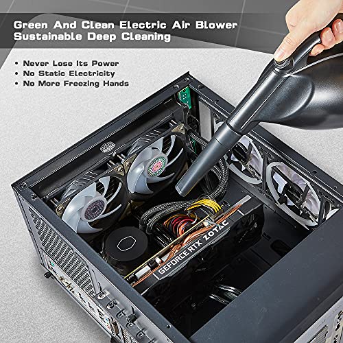 SIN SHINE - Compressed Air 3.0- Multi-Use Electric Air Duster for Cleaning Dust, Hairs, Crumbs, Scraps for Laptop, Computer, Replaces Compressed Air Cans (AD01-Black)