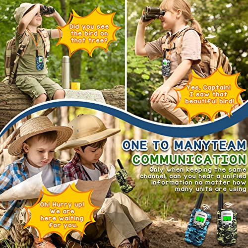 LOOIKOOS Walkie Talkies for Kids, 3 KMs Long Range 2 Way Radio Toys for Boys and Girls Walky Talky Gifts 3 Pack