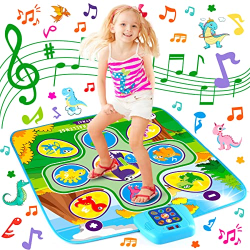 UMIKU Dance Mat Toys for 3 4 5 6 7 8 9 10+ Years Old Girls Boys Dance Pad Dance Toy Music Game for Kids Electronic Musical Play Mat with 5 Game Modes Christmas Birthday Gift for 3-10 Year Old Girl Boy