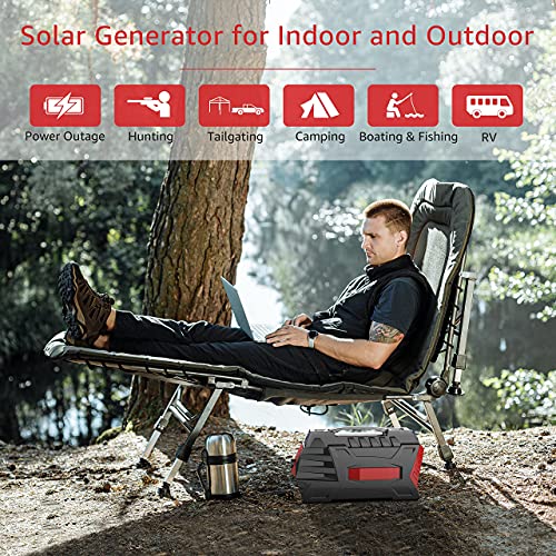 500W Portable Power Station, 296Wh Solar Generator Backup Battery Pack with 110V/500W AC Outlet, Portable Power Bank Outdoor Generators for Home Use, Emergency Outage, Camping Travel, RV Trip