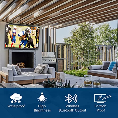 SYLVOX 55 Inch Outdoor TV, Waterproof 4K Smart TV, High Brightness,7x16(H) Commercial Grade, Supports Bluetooth & Wi-Fi, Suitable for Partial Sun(Deck Series 2022)