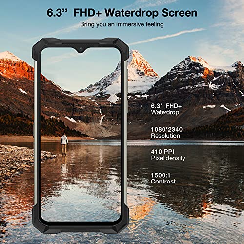 Rugged Smartphone, DOOGEE S88 Plus Android 10, 8GB+ 128GB, 48MP + 8MP Cameras, 10000mAh Battery, 6.3 inches FHD+ Waterdrop Screen, IP68 Waterproof Mobile Phone, 4G Dual SIM, NFC/GPS - Mineral Black