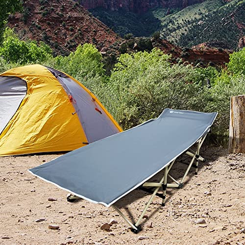 Tahoe Trails Camping Folding Bed, Heavy Duty Sturdy Camping Cot Supports 350lbs Sleeping Bed Folding Steel Frame Portable for Outdoor Travel Office Indoor Fishing