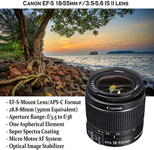 Canon EOS Rebel T7 DSLR Camera with 18-55mm is II Lens & Canon EF 75-300mm f/4-5.6 III Lens Bundle + 500mm Preset Lens + 32GB Memory + Filters + Commander Optics Accessory Professional Bundle