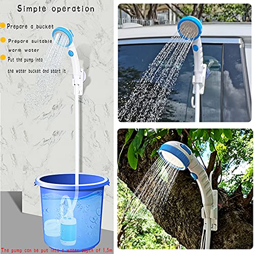 Iron Hammer Camp Shower Rechargeable Shower High Capacity 5000mAh Camping Shower (Blue)