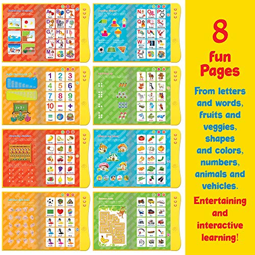 ABC Learning For Toddlers Sound Book, Ideal for Learning & Education Toys, Speech Therapy Toys, Preschool Learning Toys, 8 Page Toddler Activity Book Learning Alphabets, Animal, Speak and Spell & More