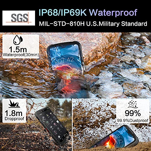 CONQUEST S20 5G Rugged Smartphone Unlocked Cell Phones Android 11, 8G+128G,IP 68 Waterproof 8000mAh Battery,IP68 Waterproof,48MP Quad Camera,6.3 Inch Screen,Dual SIM,NFC,POC Intercom(Black, 128G)