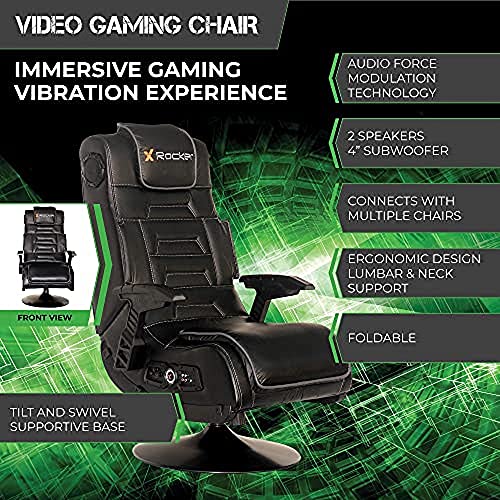 X Rocker, 5139601, Pro Series Pedestal 2.1 Video Gaming Chair, Black