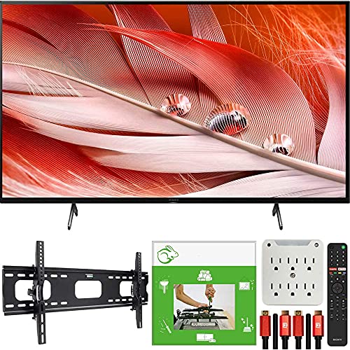 Sony XR65X90J 65-inch X90J 4K Ultra HD Full Array LED Smart TV Bundle with TaskRabbit Installation Services + Deco Gear Wall Mount + HDMI Cables + Surge Adapter