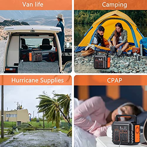 PryMAX 330W Portable Power Station (Peak 600W) 296Wh Portable Solar Generator Outdoor Backup Lithium Battery, Mobile Power Station with 110V/330W AC Outlet and LED Light for Family Camping RV Travel Emergency CPAP