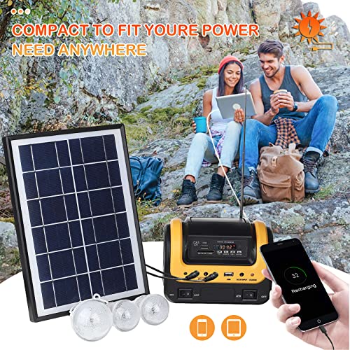 Solar Generator,Portable Generator with Solar Panels,Solar Power Generators Portable Power Station Lifepo4 with Led Flashlight for Hurricane Supplies,Home Use