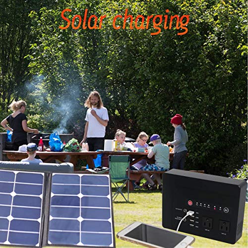 200Watt Portable Power Bank with AC Outlet, Powkey 42000mAh Rechargeable Backup Lithium Battery, 110V Pure Sine Wave AC Outlet for Outdoor RV Trip Travel Home Office Emergency