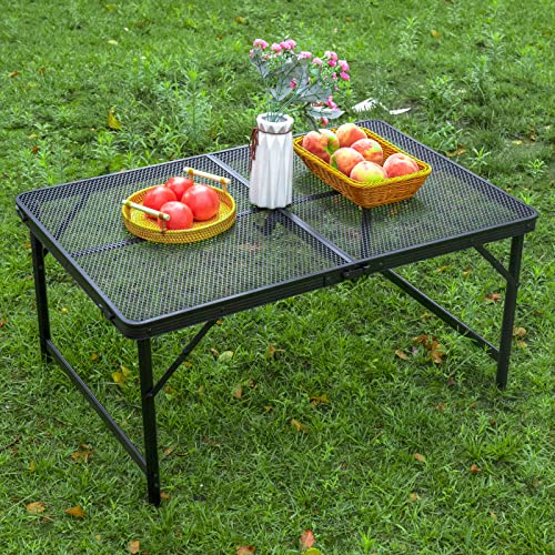 Rula Portable Folding Camping Table, Lightweight Outdoor Tables, Foldable Grill Table for Camp, Picnic, Beach, BBQ, Party (Full Net Top)