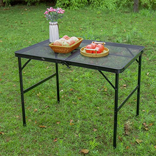 Rula Portable Folding Camping Table, Lightweight Outdoor Tables, Foldable Grill Table for Camp, Picnic, Beach, BBQ, Party (Full Net Top)