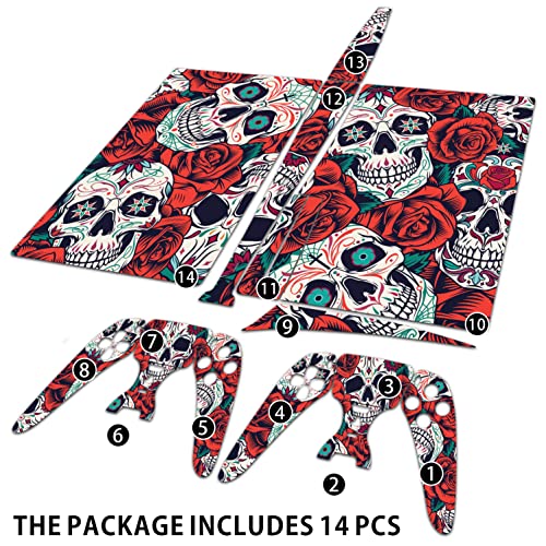 HK Studio PS5 Skin Sugar Skull - Easy Peel and Stick PS5 Skin Disc Edition with No Bubble, Waterproof - Playstation 5 Skin - Including PS5 Controller Skin and PS5 Console Skin