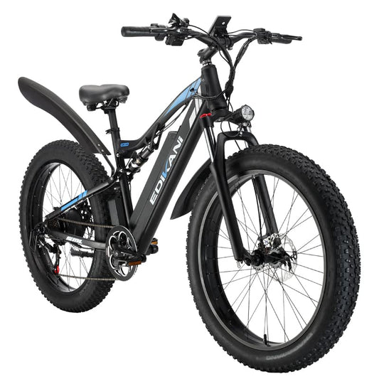 EDIKANI Electric Bike for Adults 750W Motor 48V 13Ah Removable Battery 26'' Fat Tire Ebike, 80MILES Snow Beach Mountain E-Bike 7-Speed