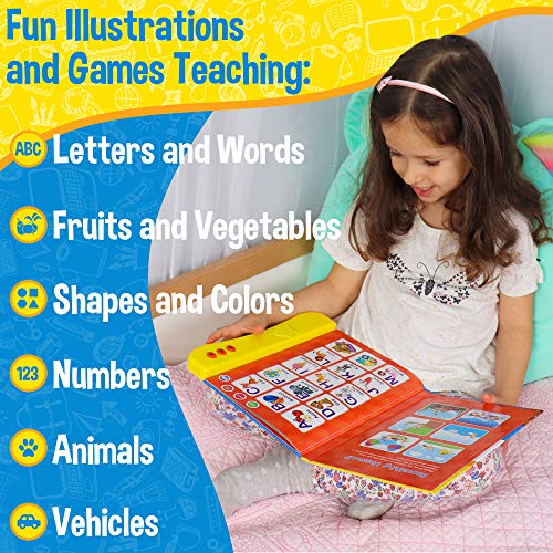 ABC Learning For Toddlers Sound Book, Ideal for Learning & Education Toys, Speech Therapy Toys, Preschool Learning Toys, 8 Page Toddler Activity Book Learning Alphabets, Animal, Speak and Spell & More