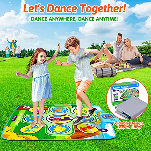 UMIKU Dance Mat Toys for 3 4 5 6 7 8 9 10+ Years Old Girls Boys Dance Pad Dance Toy Music Game for Kids Electronic Musical Play Mat with 5 Game Modes Christmas Birthday Gift for 3-10 Year Old Girl Boy