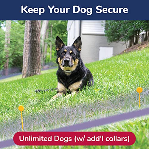 Free Spirit In-Ground Fence, Underground Wire Dog Containment System, Waterproof, Rechargeable Collar with tone/Vibrate and Shock, Keep Your Pets in Your Yard with this Custom DIY Boundary Kit