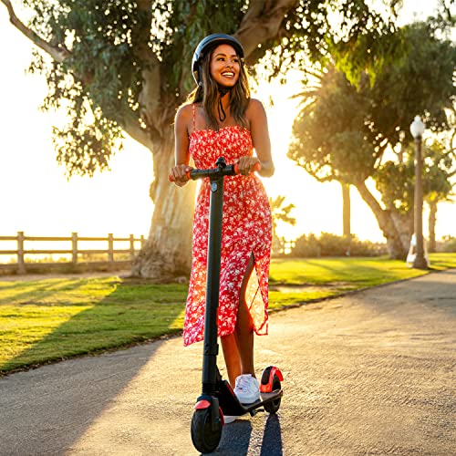 Segway Ninebot ES1L Electric Kick Scooter, Lightweight and Foldable, Upgraded Motor and Battery Pack, 8-inch Inner-Support Hollow Tires, Dark Grey & Orange