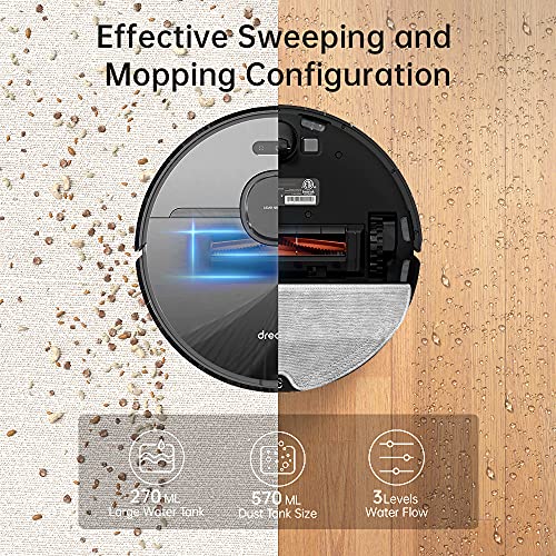 Dreametech D9 Pro Robot Vacuum and Mop Cleaner, Lidar Navigation Robot Vacuum Sweep and Mop 2-in-1, 4000Pa Strong Suction Power, 150min Runtime, Smart Mapping with Moisture-Proof pad