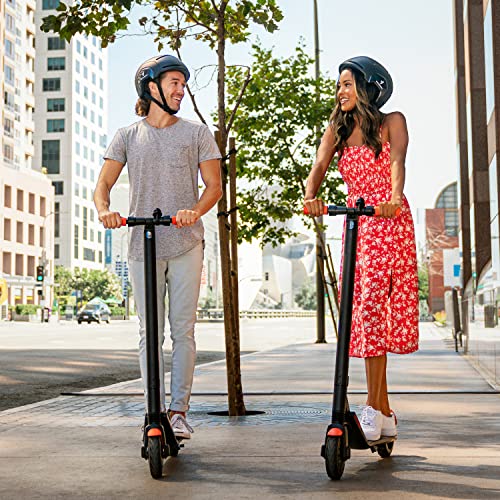 Segway Ninebot ES1L Electric Kick Scooter, Lightweight and Foldable, Upgraded Motor and Battery Pack, 8-inch Inner-Support Hollow Tires, Dark Grey & Orange